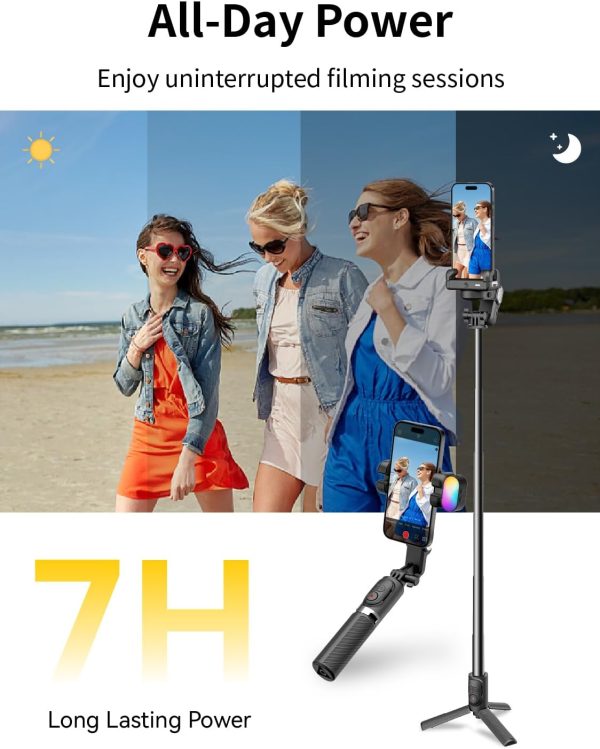 Gimbal Stabilizer for Smartphone, 2-Axis Phone Gimbal w/360° Rotation for - Image 7