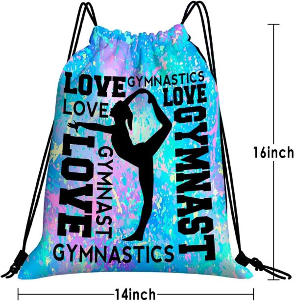 Gymnastics Drawstring Bag Set Including Drawstring Sackpack Bracelet - Image 2