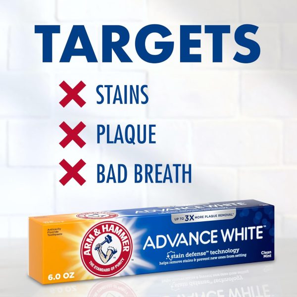 Arm & Hammer Advance White Toothpaste, Clean Mint Flavor, Stain Defense - Image 7