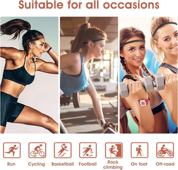 WLLHYF 4 Pieces Elastic Sport Headbands Non-Slip Running Sweat Bands Mini - Image 6