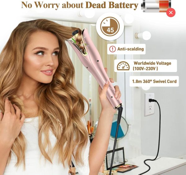 Rotating Curling Iron 1 Inch, Smart Anti-Tangle Automatic Curling Iron with - Image 6