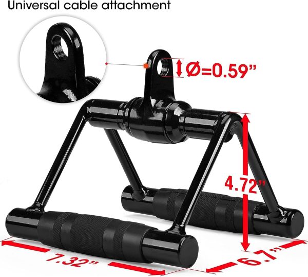 Yes4All Double D Row Handle Cable Attachment for Weight Workout, Cable - Image 2
