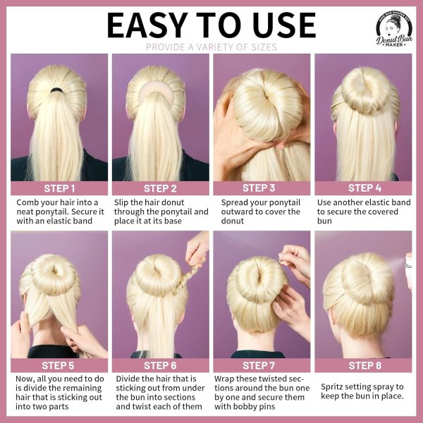 Teenitor Hair Bun Shaper Set with Extra-large, Large, Medium, Small - Image 6