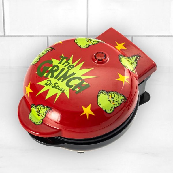 Uncanny Brands Dr. Seuss Grinch Mini Waffle Maker - Small Kitchen Appliance - Image 5
