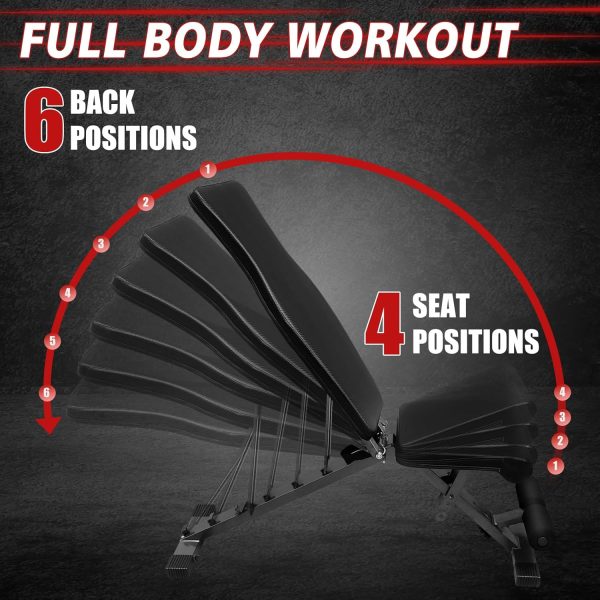 Weight Bench Press, Adjustable Workout Benches for Dumbbell Exercise, - Image 2