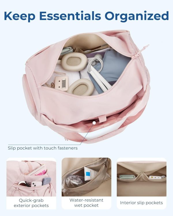 BAGSMART Gym Bag for Women, Lightweight Duffel Bag with Shoe Compartment, - Image 3