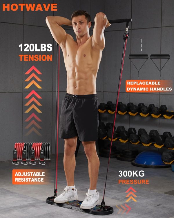 HOTWAVE Push Up Board Fitness, Portable Foldable 20 in 1 Push Up Bar at - Image 2