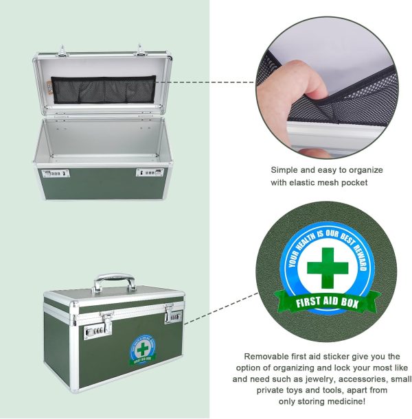 Medication Lock Box with Combination, Lockable Medicine Storage Box, Empty - Image 4