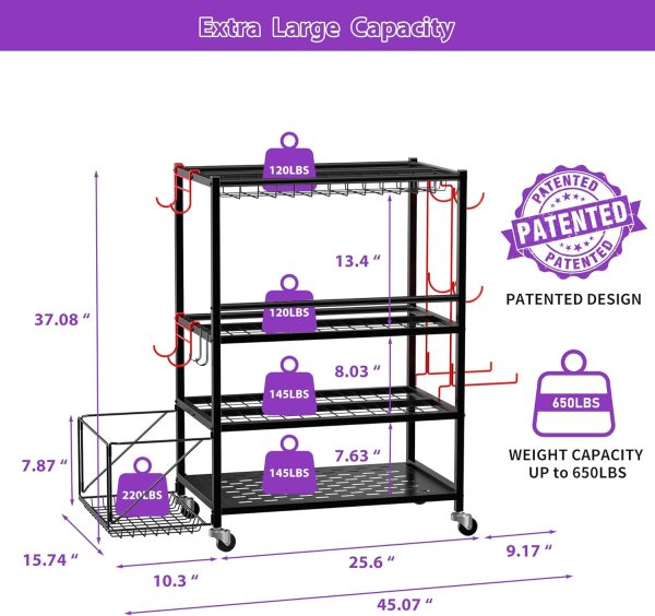 Dumbbell Rack, Weight Rack for Home Gym, 650LBS Metal Home Gym Storage with - Image 7