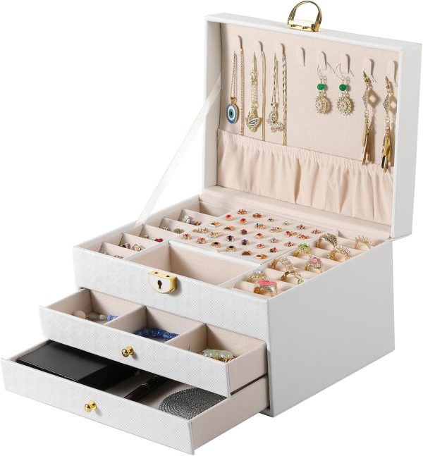 3 Layer Jewelry Box, Jewelry Holder Organizer with Jewelry Organizer - Image 9