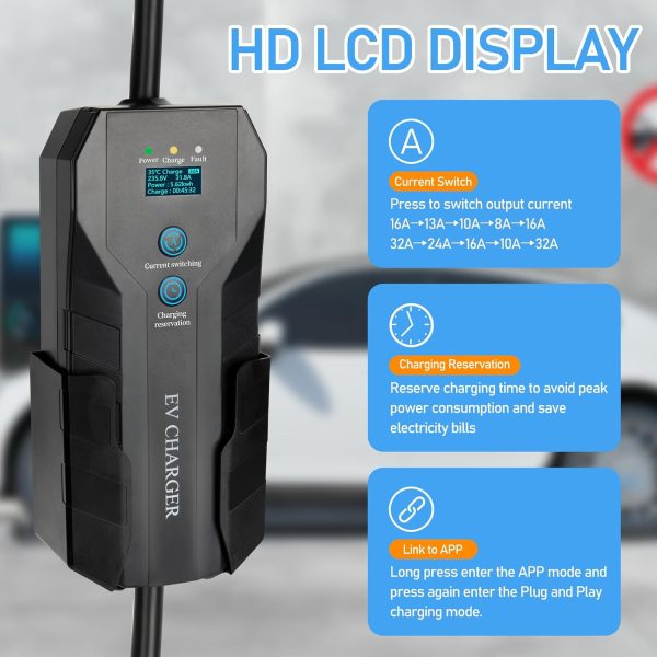 EV Charger Level 2, 8 to 32Amp - 240V Portable Electric Car Charger Nema - Image 2