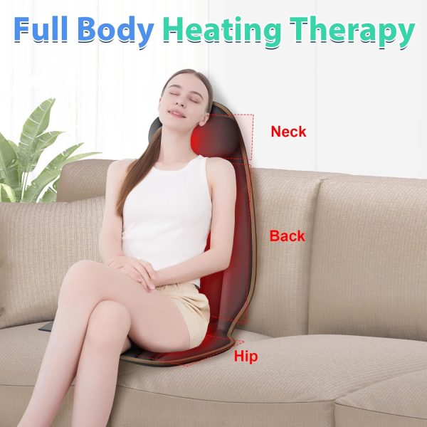 Massage Seat Cushion with Heat, Seat Massager with Neck Traction, Back - Image 4