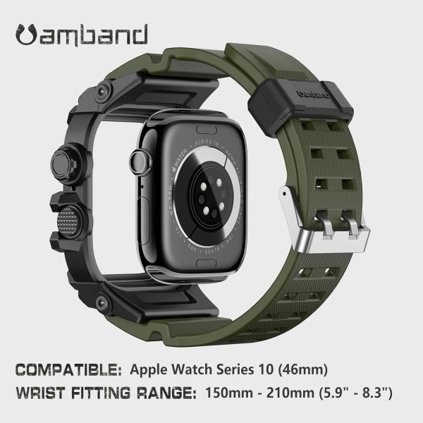 amBand for iWatch Bands Men 46mm Fits Apple Watch 10 Band, M3 Rugged Tough - Image 5