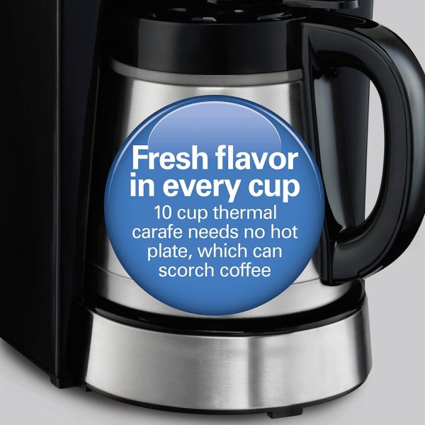 Hamilton Beach Programmable Coffee Maker with 10 Cup Thermal Carafe, 3 - Image 3