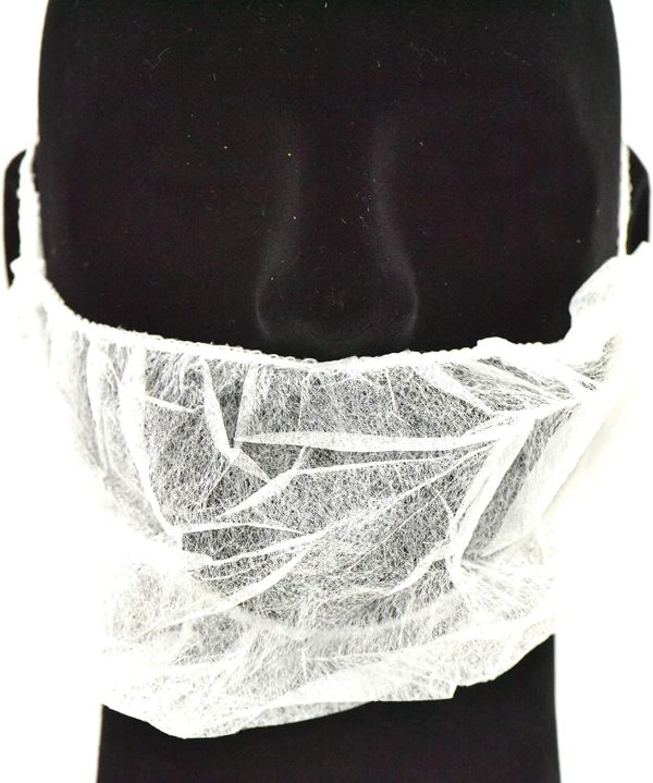 White Disposable Beard Net Covers with Elastic Bands Heavy Duty Beard - Image 9