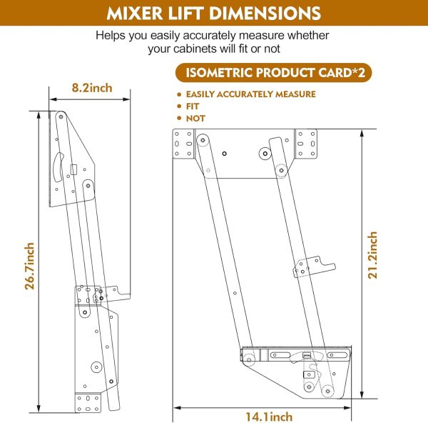 New Upgrade Mixer Lift for Cabinet Appliance Lift with Soft-Close Holds Up - Image 3