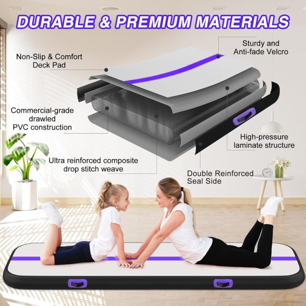 Air Gymnastics Tumbling Mat, 6.6ft/10ft/13ft/16ft/20ft Inflatable Track Mat - Image 2