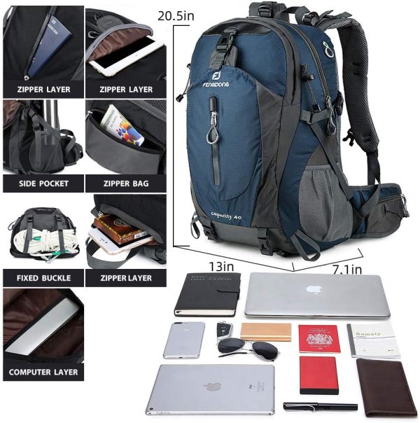 40L Waterproof Lightweight Hiking,Camping,Travel Backpack for Men Women - Image 2