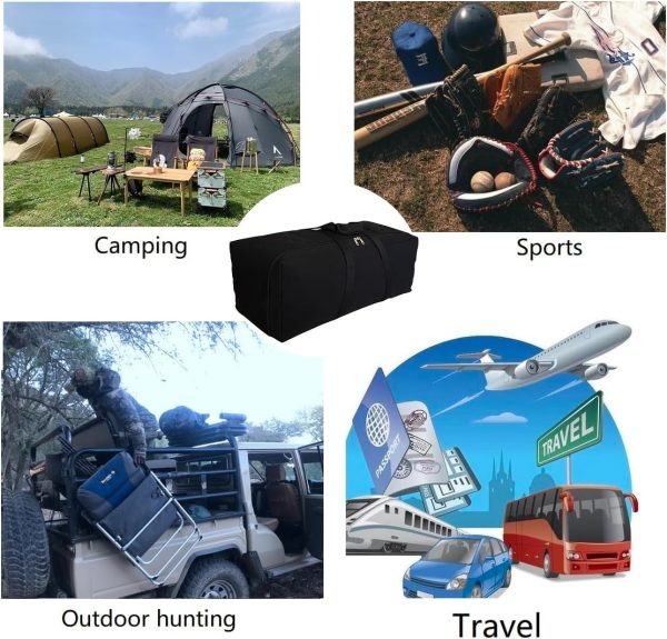 Extra Large Canvas Travel Duffle Bag Heavy Duty, Sports Camping Tent - Image 6