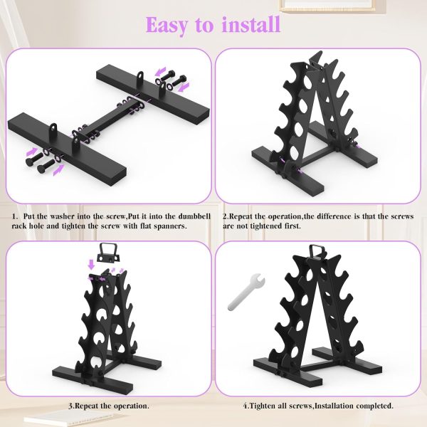 TomCare 4 Tier Dumbbell Rack Stand Only, Weight Rack for Dumbbell Set (1-15 - Image 7
