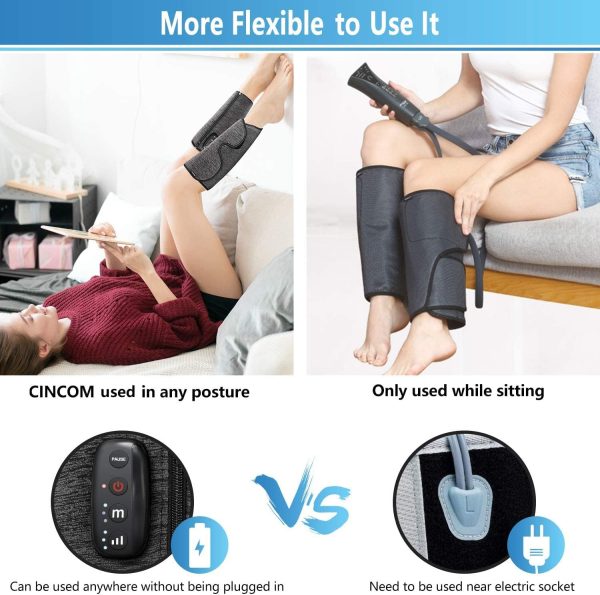 CINCOM Cordless Calf Massager for Circulation, Leg Compression Massager for - Image 2