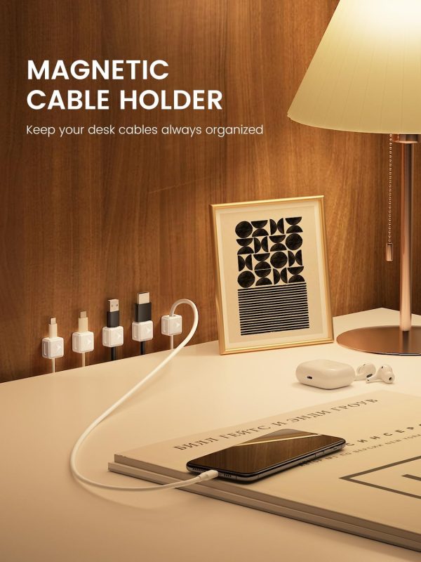 Magnetic Cord Organizer, 8 Pack Adhesive Charging Cable Clips Holder for - Image 4