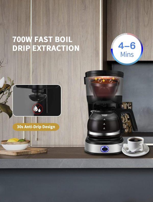 Gevi 4-Cup Coffee Maker, Small Drip Coffeemaker Compact Coffee Pot Brewer - Image 2