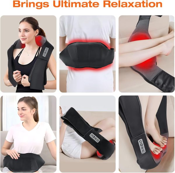 Neck Massager with Heat, Shiatsu Shoulder Massager, Electric Kneading Back - Image 7