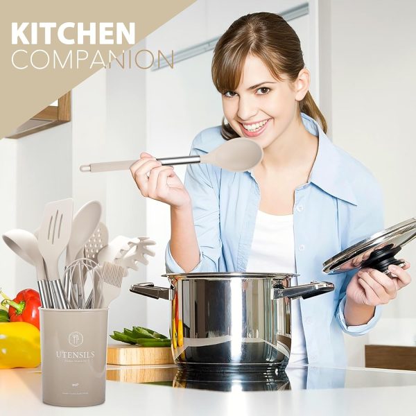 Kitchen Utensils Set, 28 Pcs Silicone Cooking Utensils Set with Holder, - Image 7