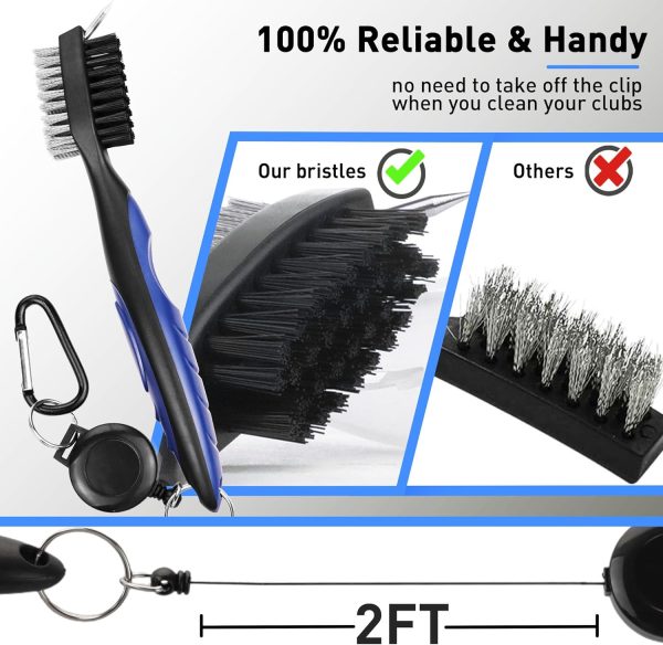 Golf Club Cleaner Kit, Magnetic Hanging Golf Club Brush and 2 Golf Club - Image 2