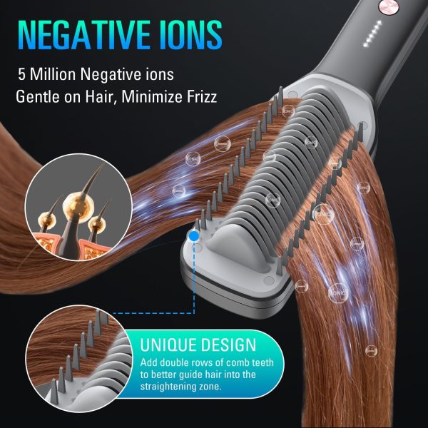 SDLOGAL Hair Straightener Brush, Hair Straightener Comb Straightening Brush - Image 2