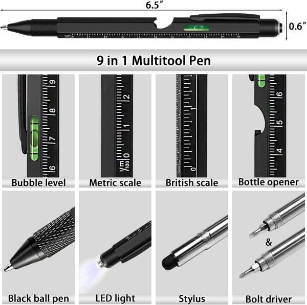 Gifts for Men, Stocking Stuffers for Adults Men, Multi-Tool Pen Set Fathers - Image 2