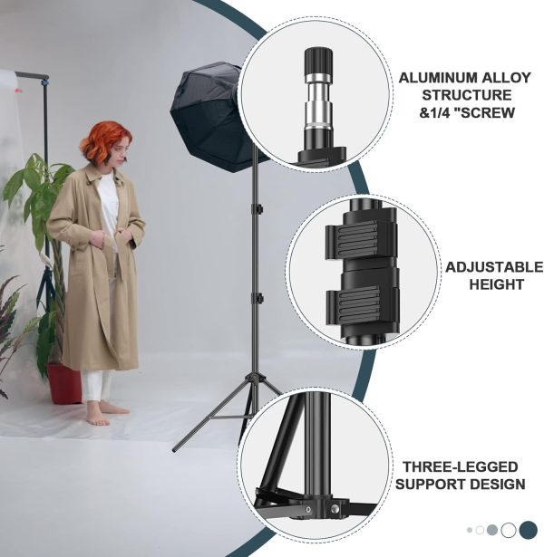 EMART 7 Ft Light Stand for Photography, Portable Photo Video Tripod Stand, - Image 3
