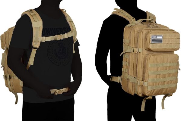 QT&QY 45L Military Tactical Backpacks Molle Army Assault Pack 3 Day Bug Out - Image 7