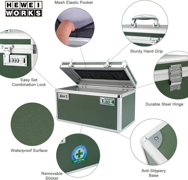 Medication Lock Box with Combination, Lockable Medicine Storage Box, Empty - Image 3