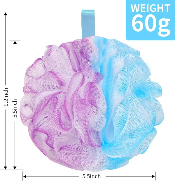 Bath Loofah Shower Sponge Body Back Scrubber Soft Mesh Shower Puffs - Image 2