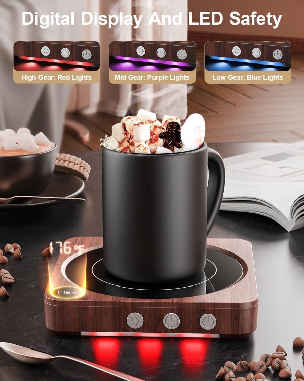 Mug Warmer - 36W Coffee Mug Warmer for Desk with Temperature Display, - Image 3