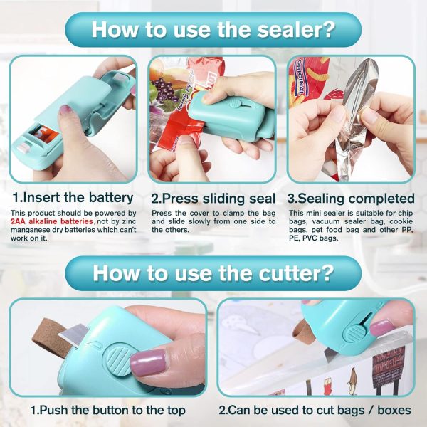 Mini Bag Sealer, Handheld Vacuum Heat Sealer and Cutter, Portable Chip Bag - Image 5