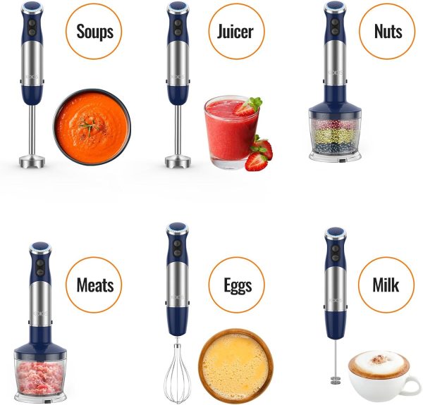 KOIOS 5-in-1 Hand Immersion Blender, 1000W 12 Speed Emulsifier Handheld - Image 2