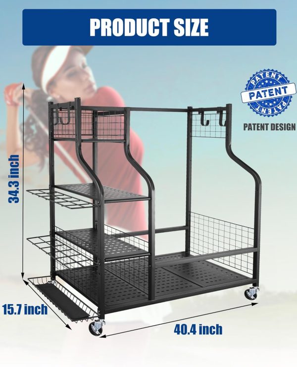 Mythinglogic Golf Storage Garage Organizer, Golf Bag Storage Stand and - Image 6