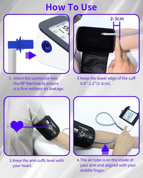 Medium Easy Wrap Blood Pressure Cuff for Thin and Small Arm,Compatible with - Image 6