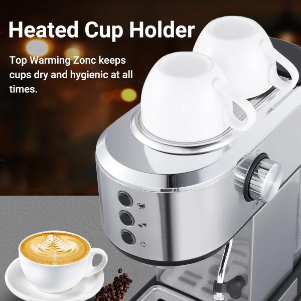 amzchef Espresso Machine with 20 Bar, Professional Espresso Maker with Milk - Image 6