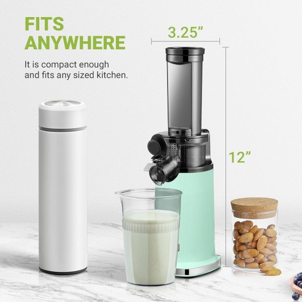 Aobosi Compact Small Mini Juicer Machines Space-Saving Slow Masticating - Image 2