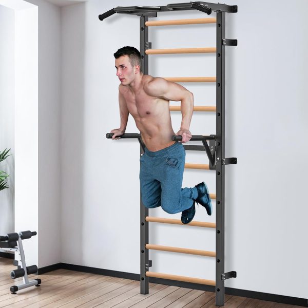 Kipika Gymnastic Stall Bar - 2"x2" Swedish Ladder with 1" Hole, Wall - Image 2