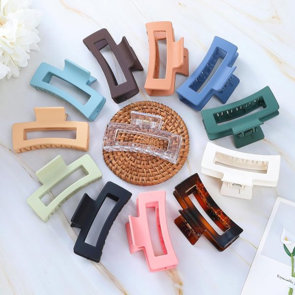 Sisiaipu 3.5 Inch Medium Hair Accessories - 12 Pcs Square Jaw Clips for - Image 3