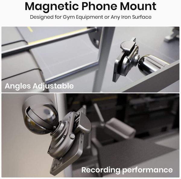 MiiKARE Gym Accessory Magnetic Phone Holder for Videos, Strong Magnets Gym - Image 2