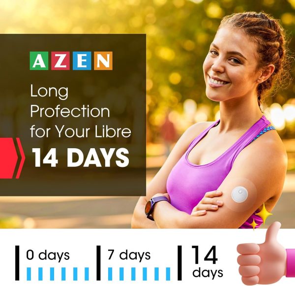 AZEN 60 Pack Freestyle Sensor Covers for Libre 3, Waterproof Adhesive - Image 3