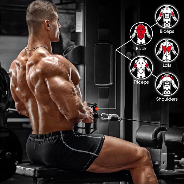 Yes4All Double D Row Handle Cable Attachment for Weight Workout, Cable - Image 3