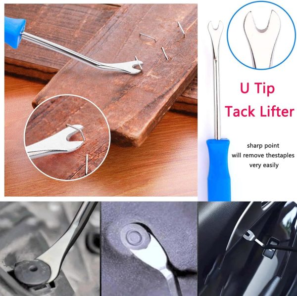 Upholstery Staple Remover Tool Kit,Heavy Duty Carpet Tack Strip Nail Wood - Image 4