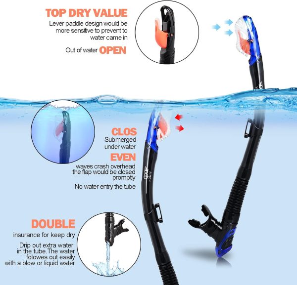 Snorkel Set Pano 3 Window Adult Snorkeling Gear, Professional Snorkel - Image 3